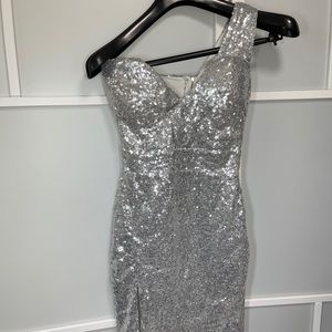 Sequins one shoulder dress